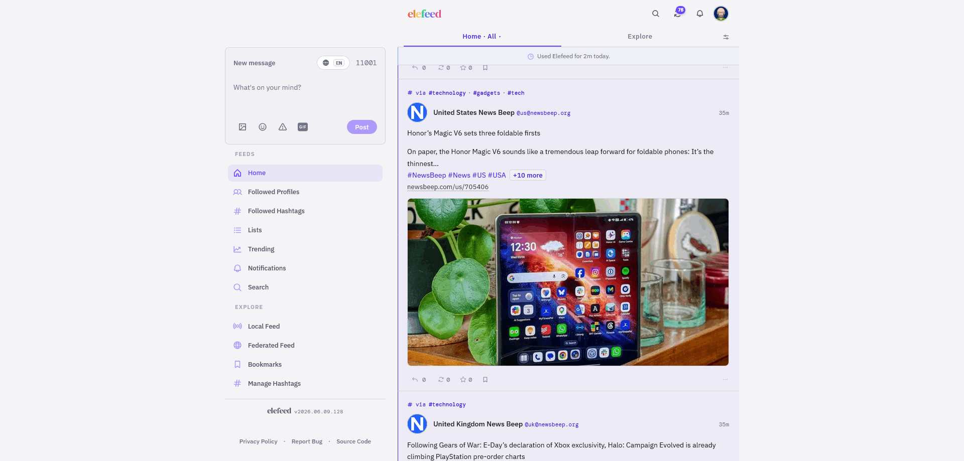 Elefeed platform website